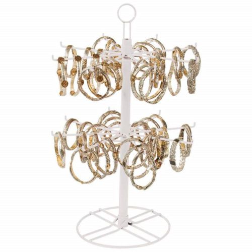 JEWELRY DISPLAY STAND Spinner Countertop Holder Standing Retail Store Rack White