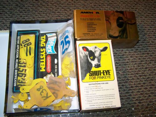 Cattle supplies pink-eye patches and flexible tags