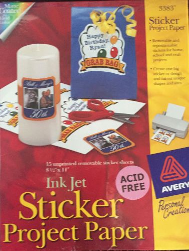Avery Ink Jet Sticker Project Paper 3383  FREE SHIPPING