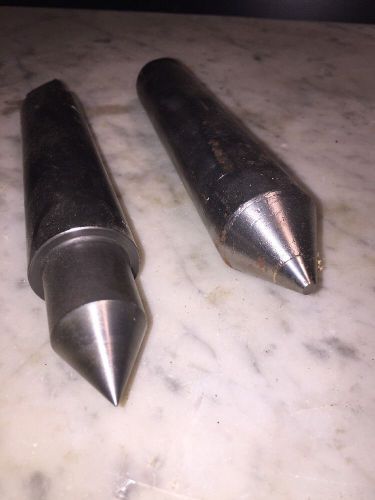 Two 4MT Dead Center Metal Or Wood Lathe Tooling 1 Blunt Tip, 1 Pointed Tip