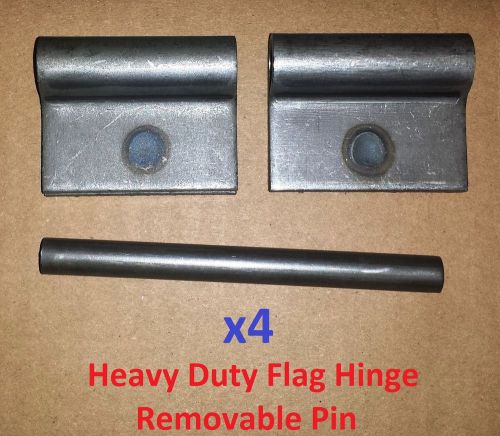 4 Pc Lot-Heavy Duty .120 Steel 2&#034;/4&#034; Flag Hinge Removable .250 1/4 Pin Door MA-1