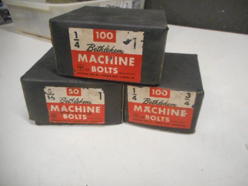 L453- Vintage BETHLEHEM STEEL Machine Bolts 3 Boxes Lebanon, Pa Plant