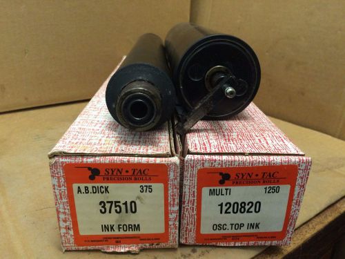 Lot of (2) AB Dick Ink Form 37510 &amp; Multi Osc Top Ink 120820 Rollers USED