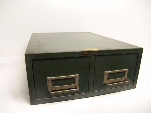 Vintage Industrial ASCO Steelmaster Metal 2 Drawer 3 X 5 Index Card File Cabinet