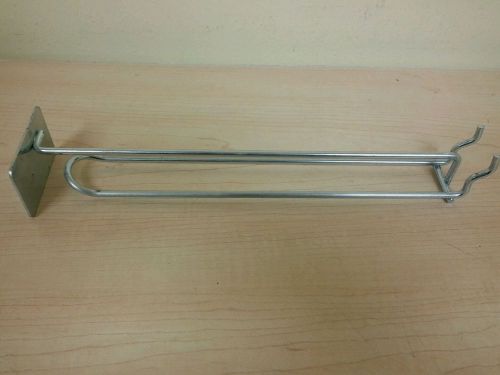 Lot of 25+ 10&#034; Double Bar Metal Peg Hooks with Metal Scanner Plate