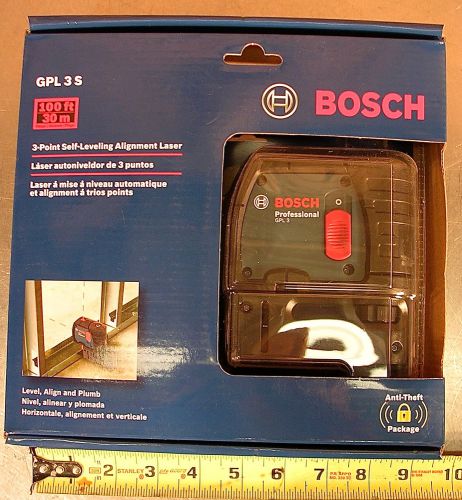 BOSCH MODEL No. GPL 3 S, 3-POINT SELF-LEVELING ALIGNMENT LASER W/CASE NEW IN BOX