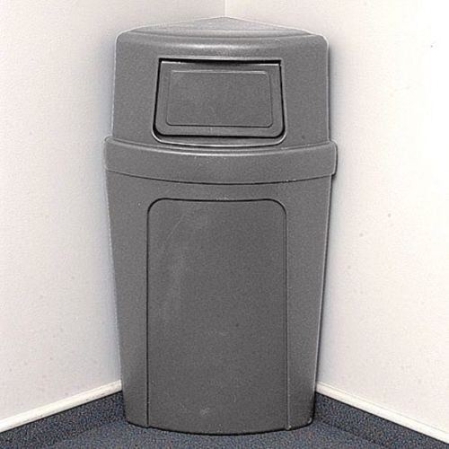 Continental 21 gal. corner round gray trash can, new free ship &amp;kf&amp; for sale