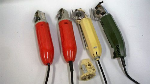 4 electric industrial fabric cutters lot parts as is working for sale