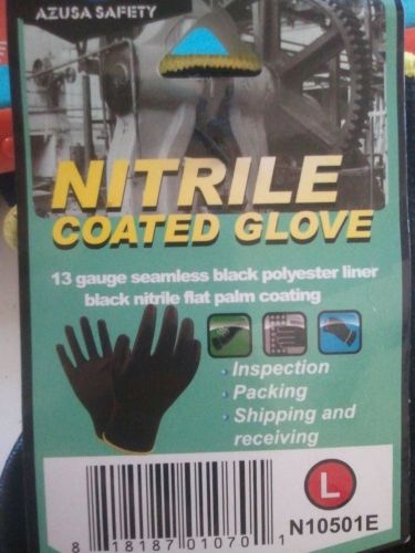 NEW 13-Gauge Nitrile Coated Work Gloves Large