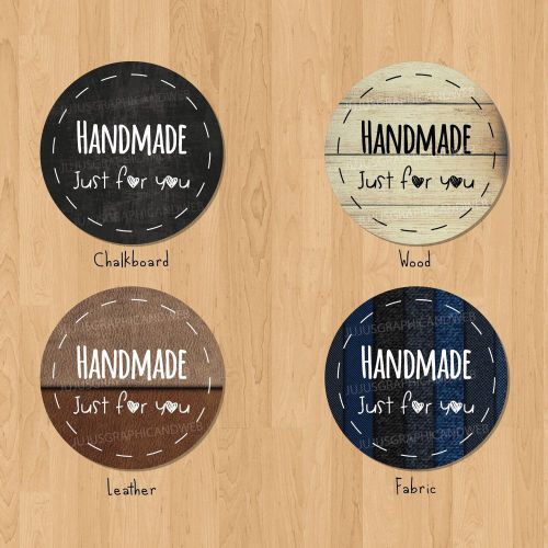 (24) &#034;Handmade Just For You&#034; Stickers/Labels Packaging labels -1.67&#034; Glossy