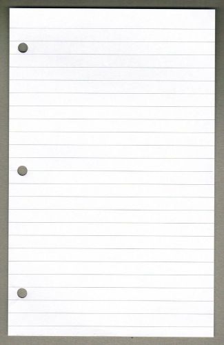 Linco 3/8&#034; Ruled Filler Paper, 6&#034; x 9.5&#034;, White, 3-holes, 100 Sheets SMF-38-9