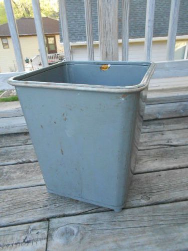 Vtg 1960&#039;s lawson wastebasket industrial office gray steel trash garbage can usa for sale
