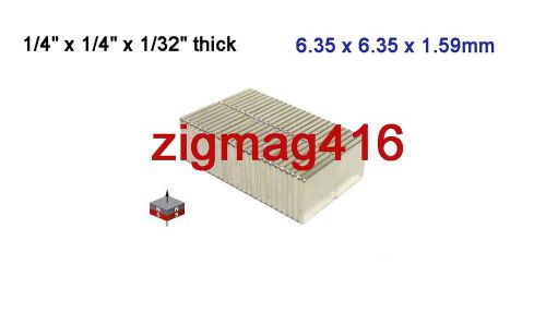 50pcs of Grade N52, 1/4&#034;x 1/4&#034; x 1/32&#034; thick Rare earth Neodymium Block Magnets
