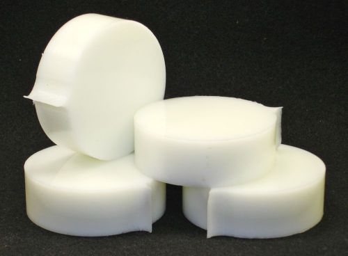 1&#034; thick High Density Polyethylene HDPE, white 2-7/8&#034;  round, 4 pieces.