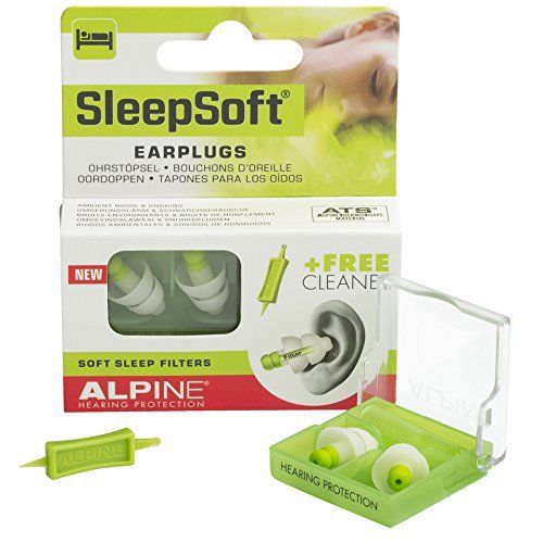 Alpine SleepSoft EarPlugs 2015 New Reusable Hearing Protection + Free Cleaner