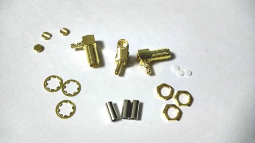 30pcs brass RP SMA female Jack male pin right angle Crimp for RG174 RG316 cable