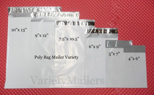 30 POLY BAG POSTAL MAILING ENVELOPE COMBO 10x13  9x12  7.5x10.5  6x9  5x7  4x6
