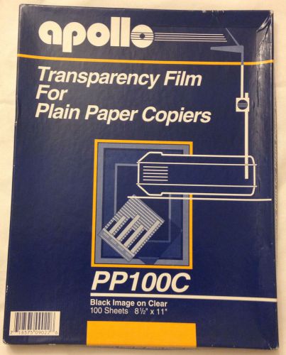 APOLLO Transparency Film Paper Copiers PP100C BLACK ON CLEAR 53 sheet part. pack