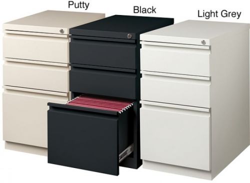 20-Inch Three-Drawered Deep-Box Steel File Pedestal Office Supplies Light Gray