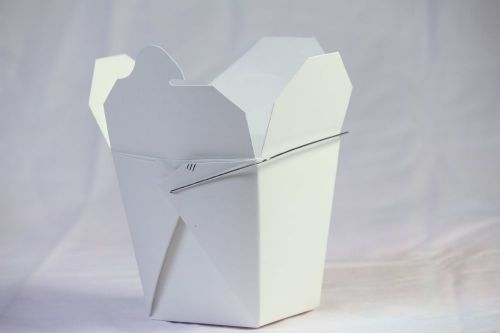 Chinese Take Out Food Boxes: 16 oz. (1 Pint) Lot Of 50 - White