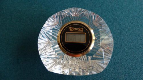 Waterford Crystal Clock 3&#034; Batter Operated Clock Desk Accessory