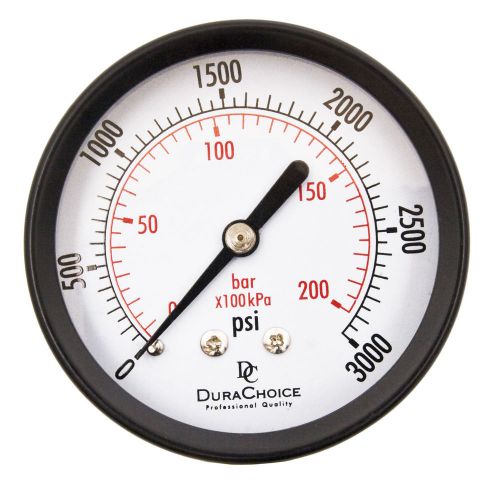 1-1/2&#034; utility pressure gauge - blk.steel 1/8&#034; npt center back 3000psi for sale