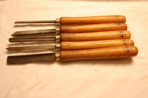 Set of Five Shop Smith Lathe Wood Chisels