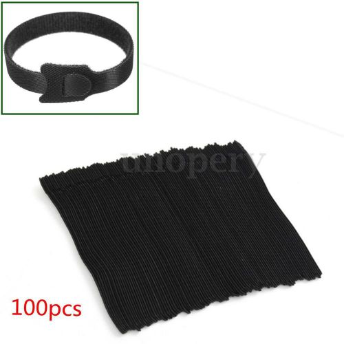 100Pcs 12x200mm Black Nylon Plastic Cable Ties Belt Pack Electric Wire Strap