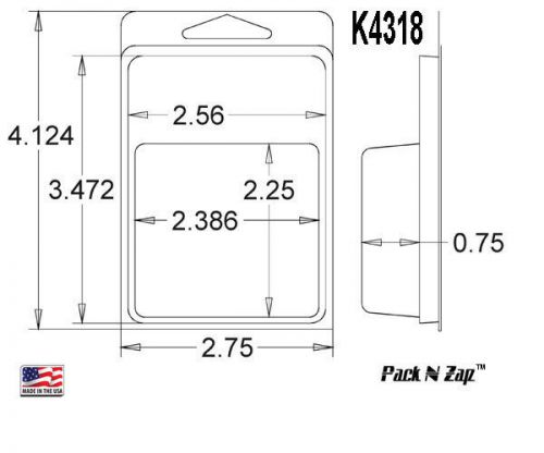 K4318: 875 - 4&#034;H x 3&#034;W x 0.75&#034;D Clamshell Packaging Clear Plastic Blister Pack