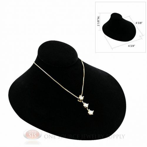 Black velvet lay-down pendant necklace neckform jewelry bust 4 3/4&#034;w x 4 5/8&#034;d for sale