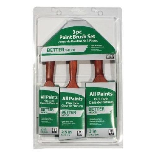 2 in. Flat, 3 in. Flat, 2.5 in. Angled Sash Paint Brush Set New Home painting