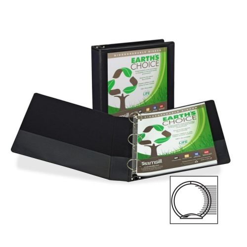 Samsill Earth&#039;s Choice Biodegradable Round Ring View Binder 1-1/2&#034; Black