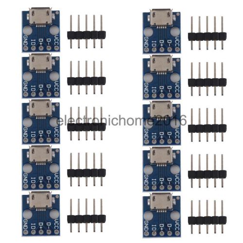 10pcs Female MICRO USB to DIP 5-Pin Pinboard 2.54mm Adapter PCB Connector