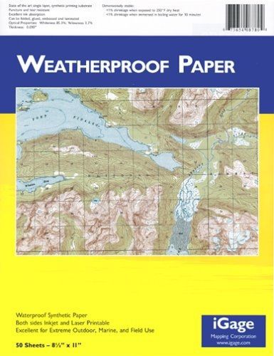iGage Mapping Corporation iGage Weatherproof Paper 8.5&#034;x11&#034; - 50 Sheets