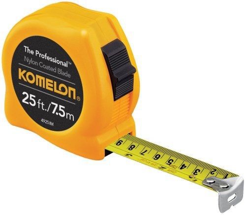 Komelon 4925IM The Professional 25-Foot Inch/Metric Scale Power Tape, Yellow