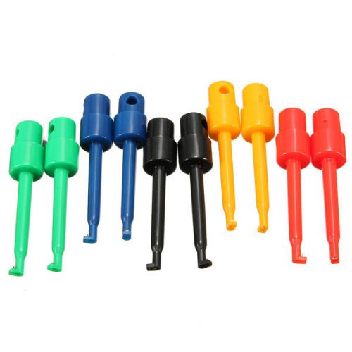 10 Pcs Round Large Size Single Hook Clip Test Probe Wire for Electronic Testing