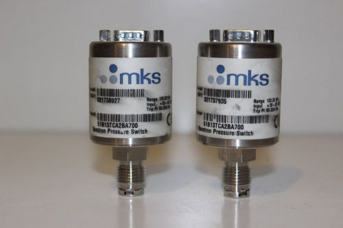 Lot of 2 MKS Instruments 51B13TCA2BA700 Baratron Pressure Switch