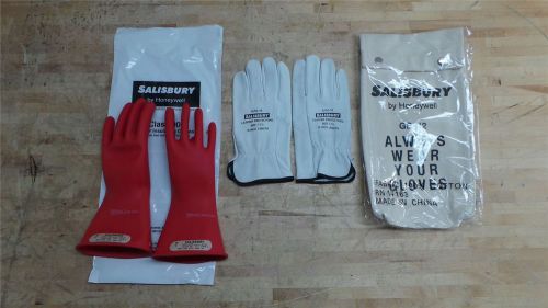 Salisbury gk0011r/7 class 00 size 7 red natural rubber electrical glove kit for sale