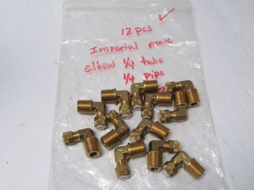 NEW LOT OF 12 IMPERIAL MALE 90° ELBOW FITTING 1/4&#034;TUBE 1/4&#034;NPT