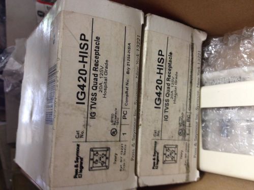 2- P&amp;S IG420-HISP- Ivory 20amp 125v Quad Hospital Grade Receptacles