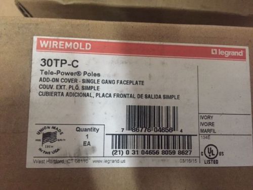 WIREMOLD 30TP-C - Free shipping each additional purchased!!  (NEW)