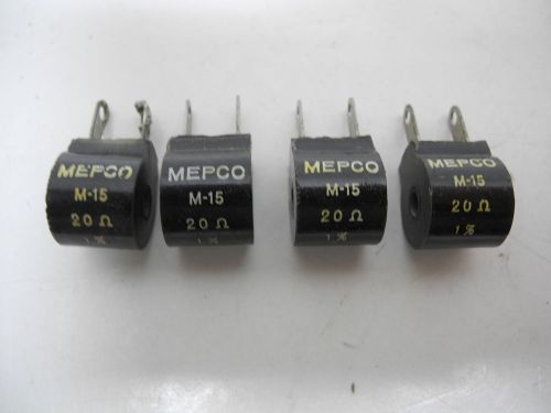 Lot of 4 Mepco M-15 20 Ohm 1% Wire Wound Resistor Resistors