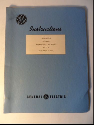 1950 General Electric Oscilloscope ST-2A &amp; EBI-7004 Instructions Original