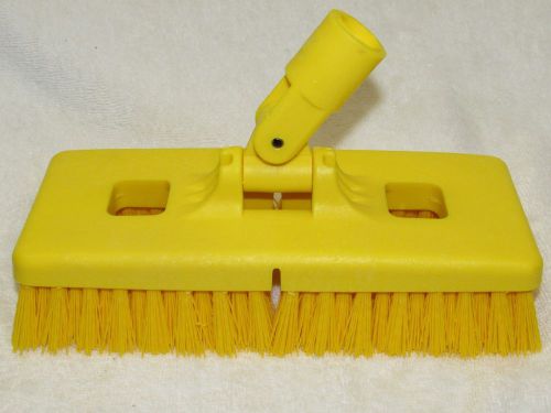 COMMERCIAL Swivel Scrub Brush Head Floor YELLOW  8&#034; Bristle Food Service