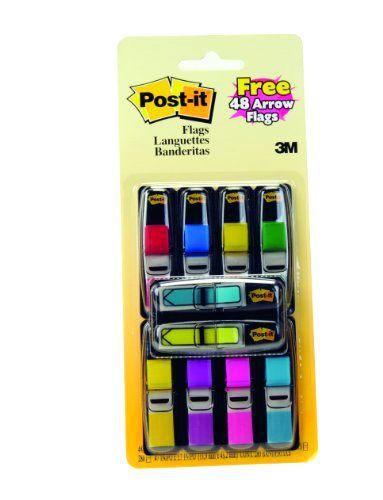Post-it Flags Value Pack, Assorted Colors, 1/2 in Wide, 8 Dispensers/Pack, 280 F