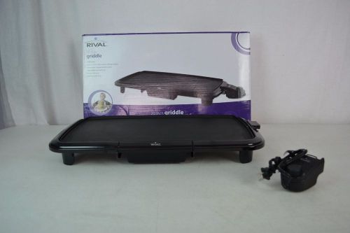 Rival griddle 1500 watt non stick black cooking surface gr-825 for sale