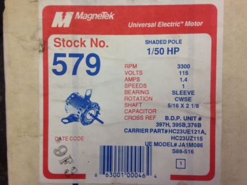 Magnetek 579 universal electric motor 1/50hp 3300 rom 115 v for sale