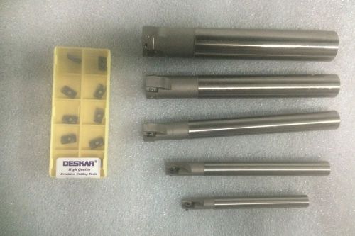 Indexable endmill 5 size set 10,12,16,20,25 mm + 10 apkt inserts milling machine for sale