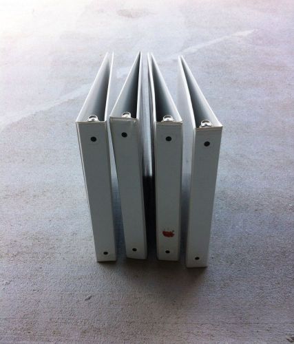1 Inch Assorted White Three Ring Binders - Set of 4 Previously Used