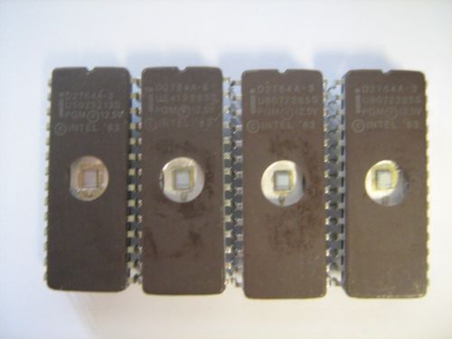INTEL D2764A-3 D2764 2764A 2764 IC 28Pin EPROM - Lot of 4 Pcs TESTED ERASED